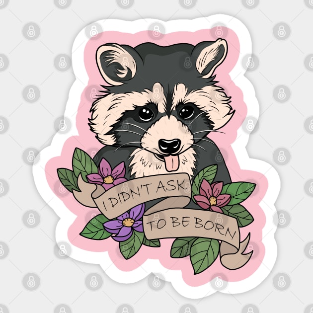 Raccoon Sticker by valentinahramov